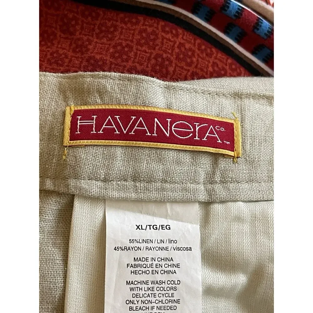 Men's Havanera Classic-Fit Linen-Blend Drawstring Pants in Stone/Natural, XL/TG‎